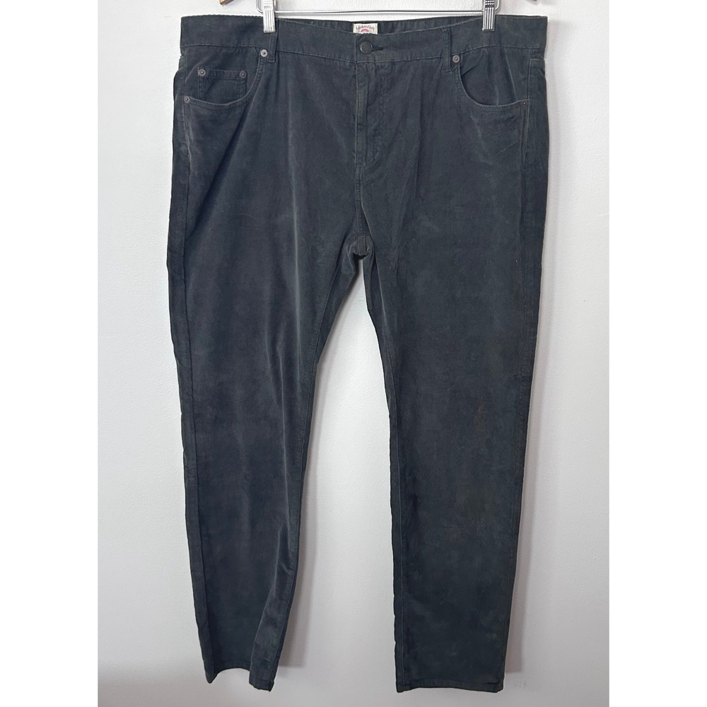 Faherty Corduroy Pants Mens 40 Gray Stretch Terry 5 Pocket Slim Straight Cotton - Picture 2 of 13